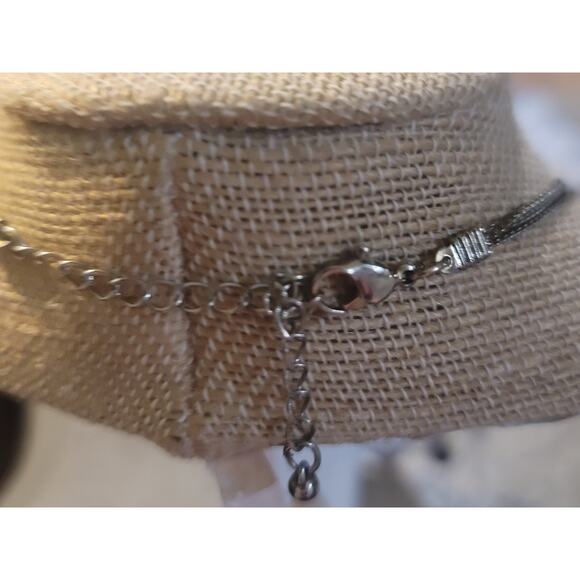 Faux Stone Three Strand Layered Necklace Purple - Picture 3 of 3